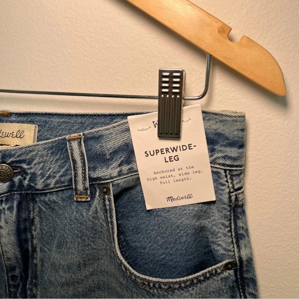 NWT Madewell Super Wide Leg Jeans 100% Cotton Size 29 - Picture 5 of 8